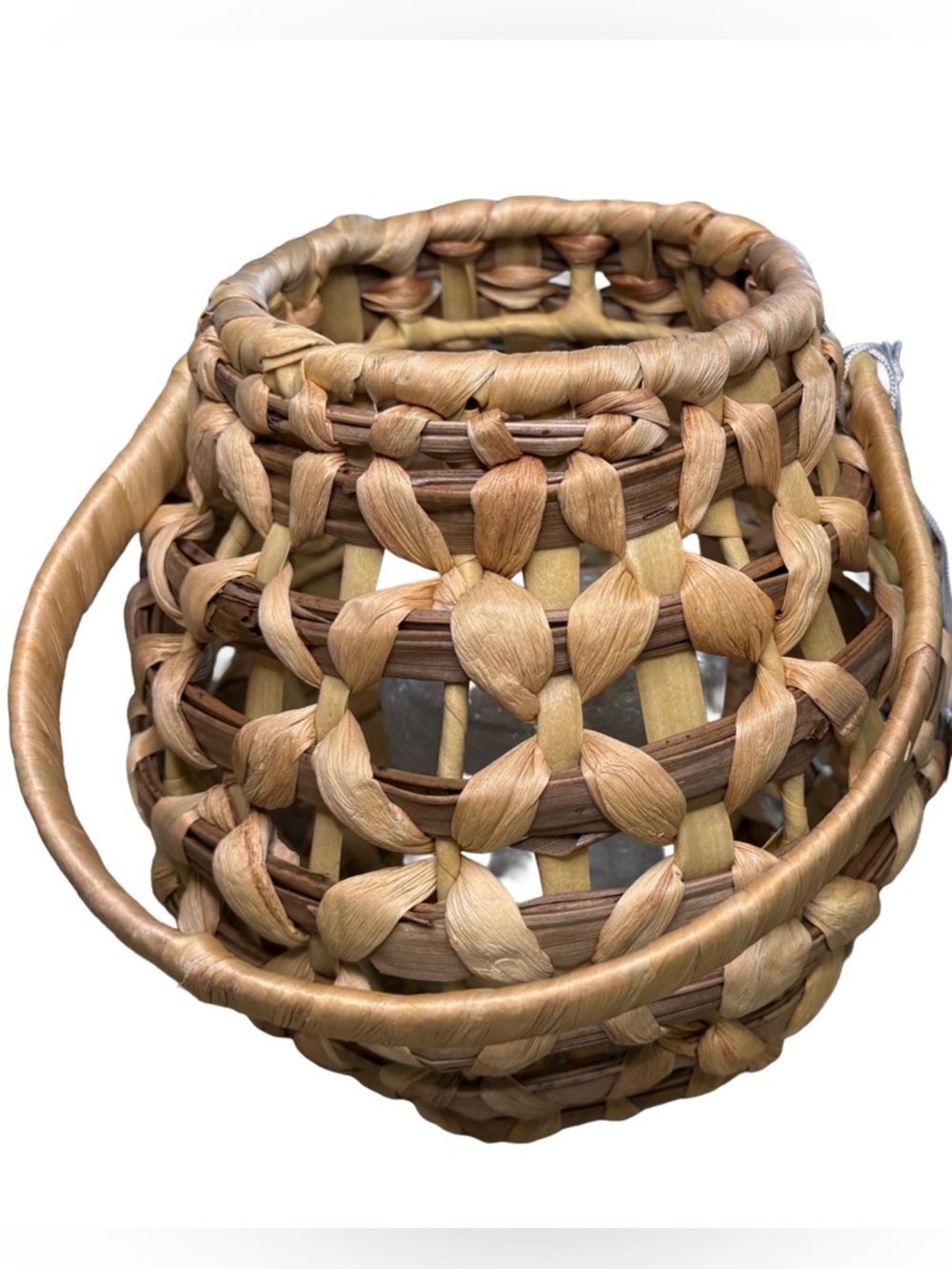 NWT HANDCRAFTED in Vietnam woven outdoor lantern -natural